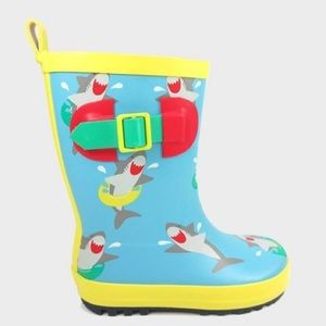 Sun Squad Girls Boys Kids Shark Boot Shoe 9 - 10 Rain Gardening Waterproof NWT